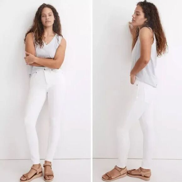 NEW Madewell 10" High-Rise Skinny Jeans in Pure White, 26 - Picture 2 of 16